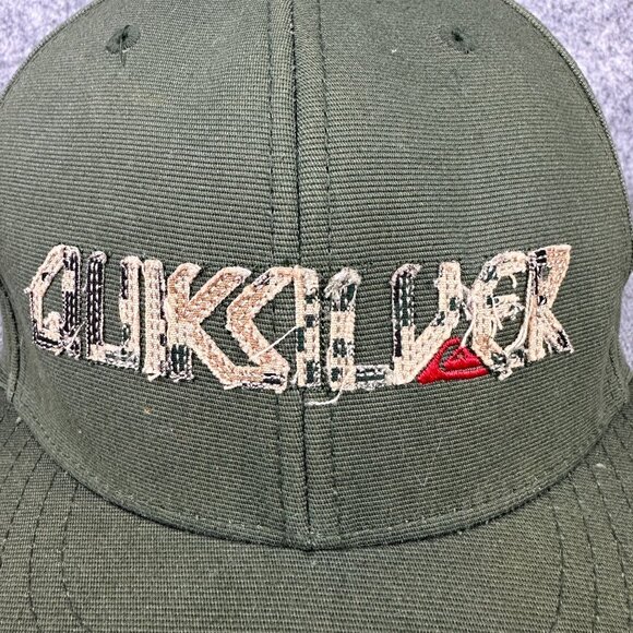 Quiksilver Olive Green Flexfit Hat Mens One Size Fits All Cotton/Spandex Blend - Picture 15 of 15